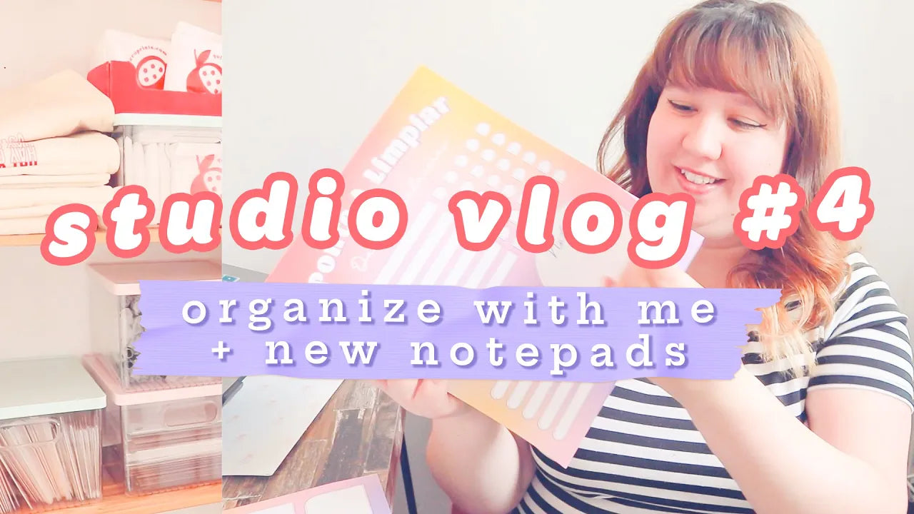 studio vlog #4 🥠cleaning, packing notepads, wholesale products