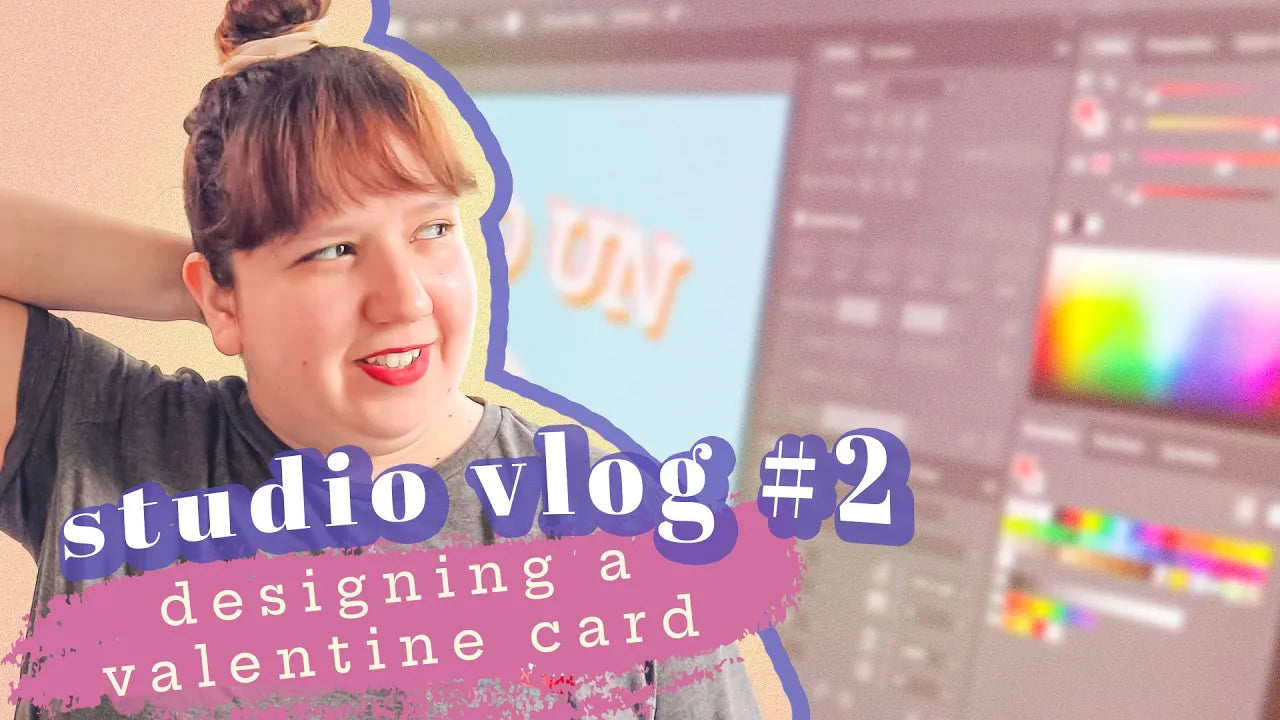 studio vlog #2 💐 packing orders, designing a valentine card, editing product photos