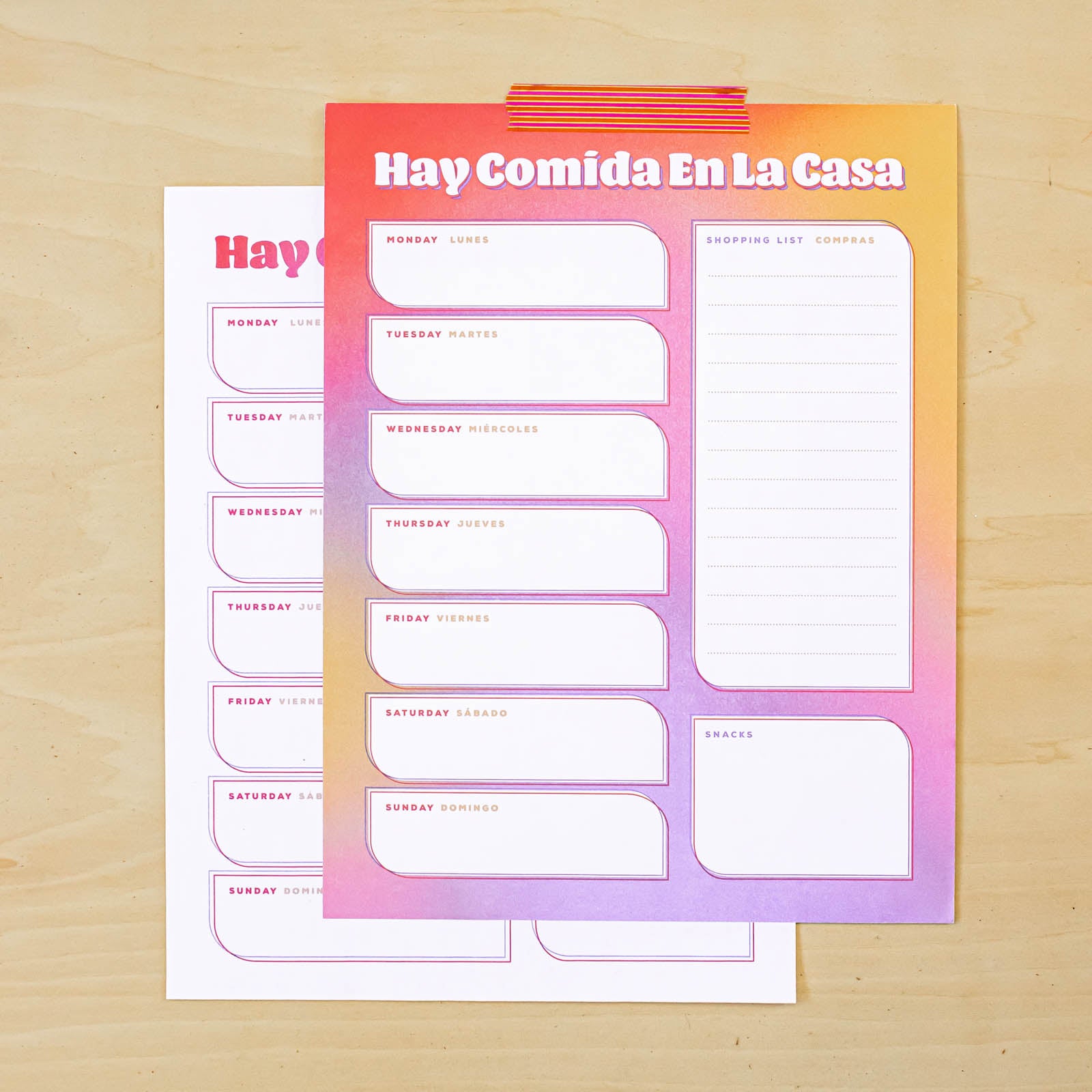Hay Comida En La Casa Meal Planner Printable Download