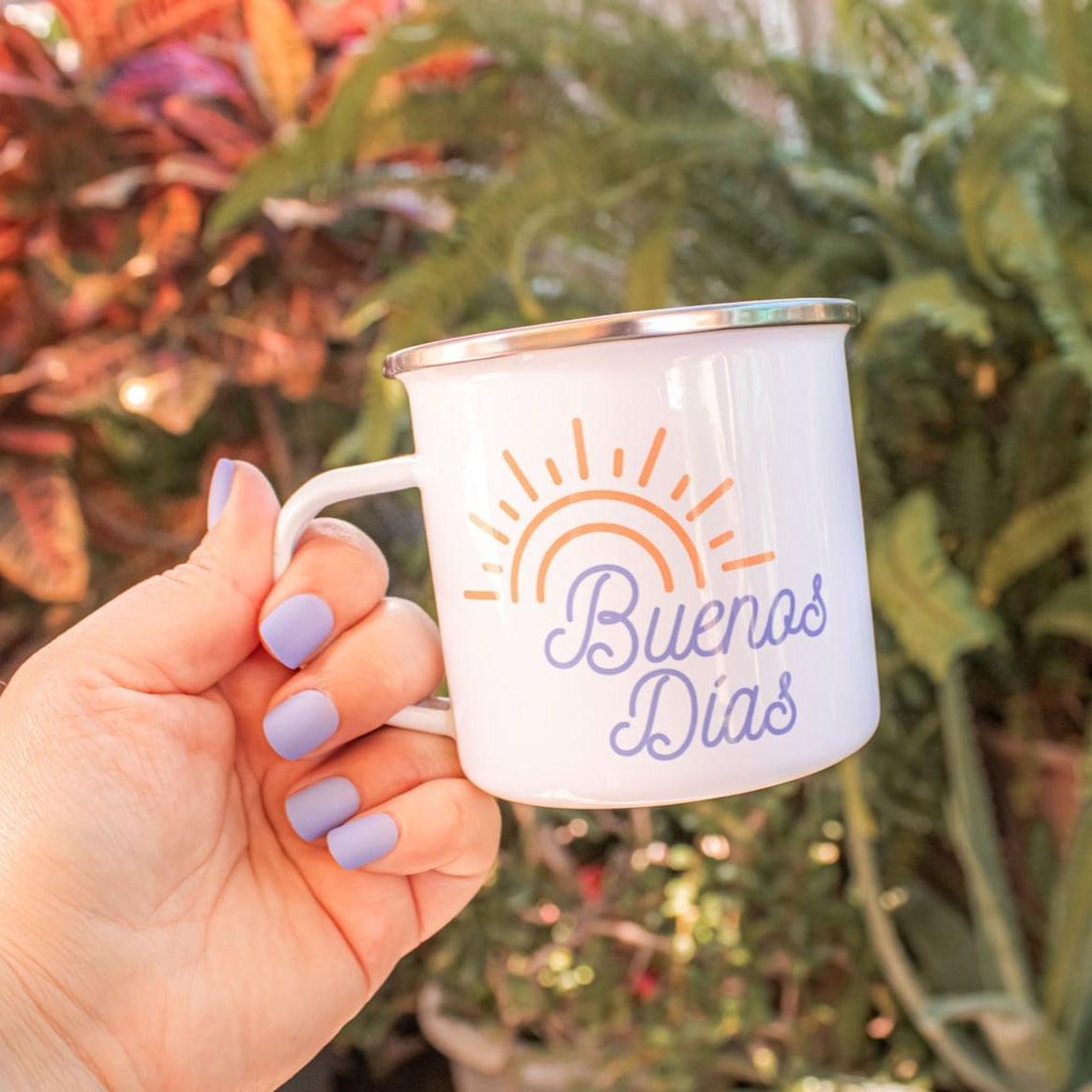 Buenos Días Enamel Mug