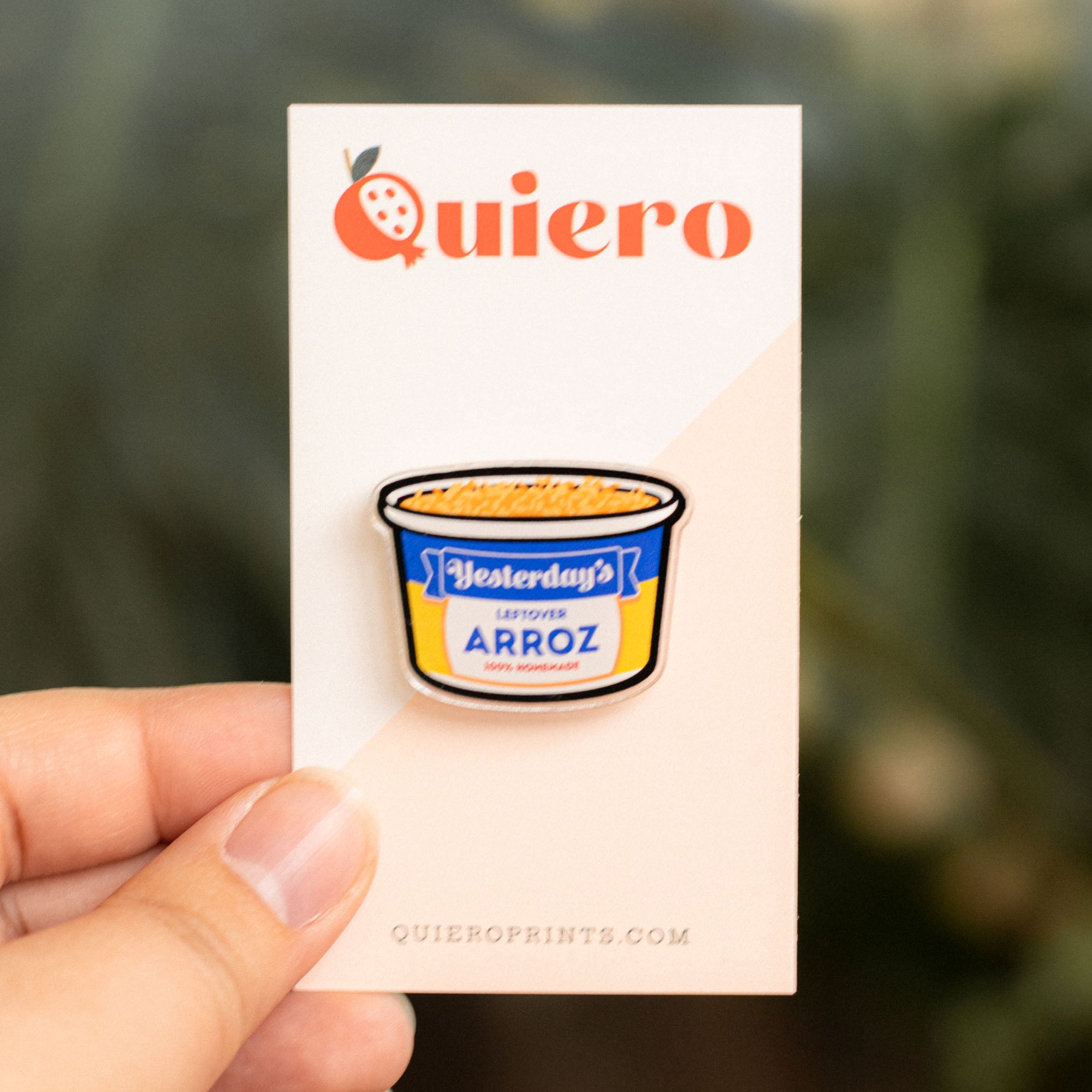 Leftover Arroz Acrylic Pin
