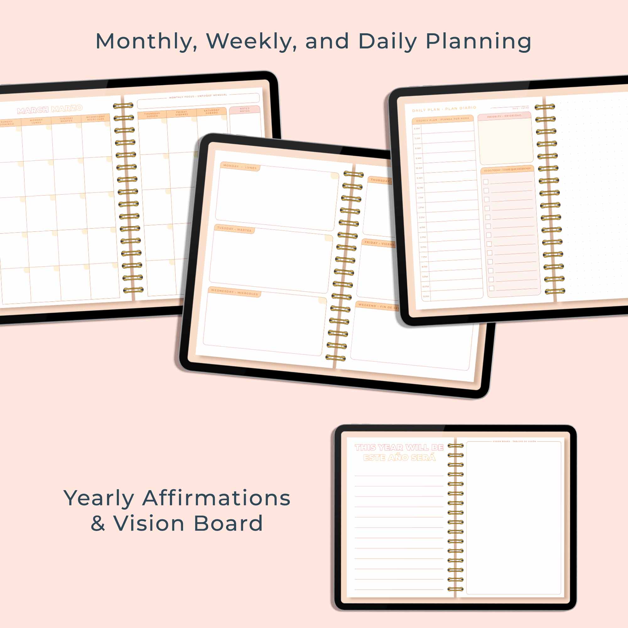 The Ultimate Spanglish Digital Bundle | Undated Planners, Planner Sheets, Stickers