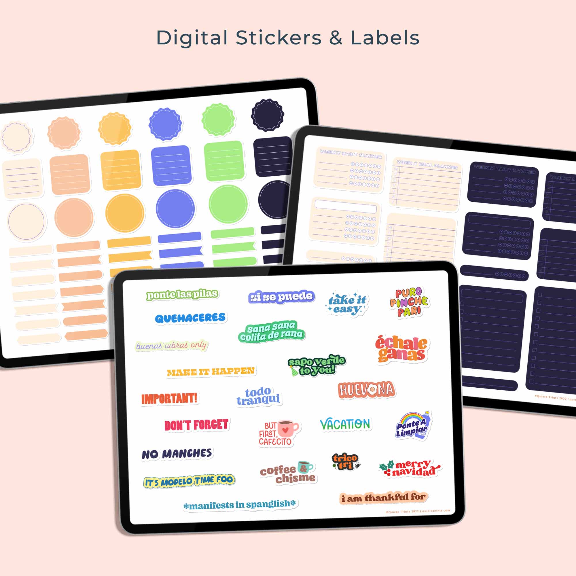 The Ultimate Spanglish Digital Bundle | Undated Planners, Planner Sheets, Stickers