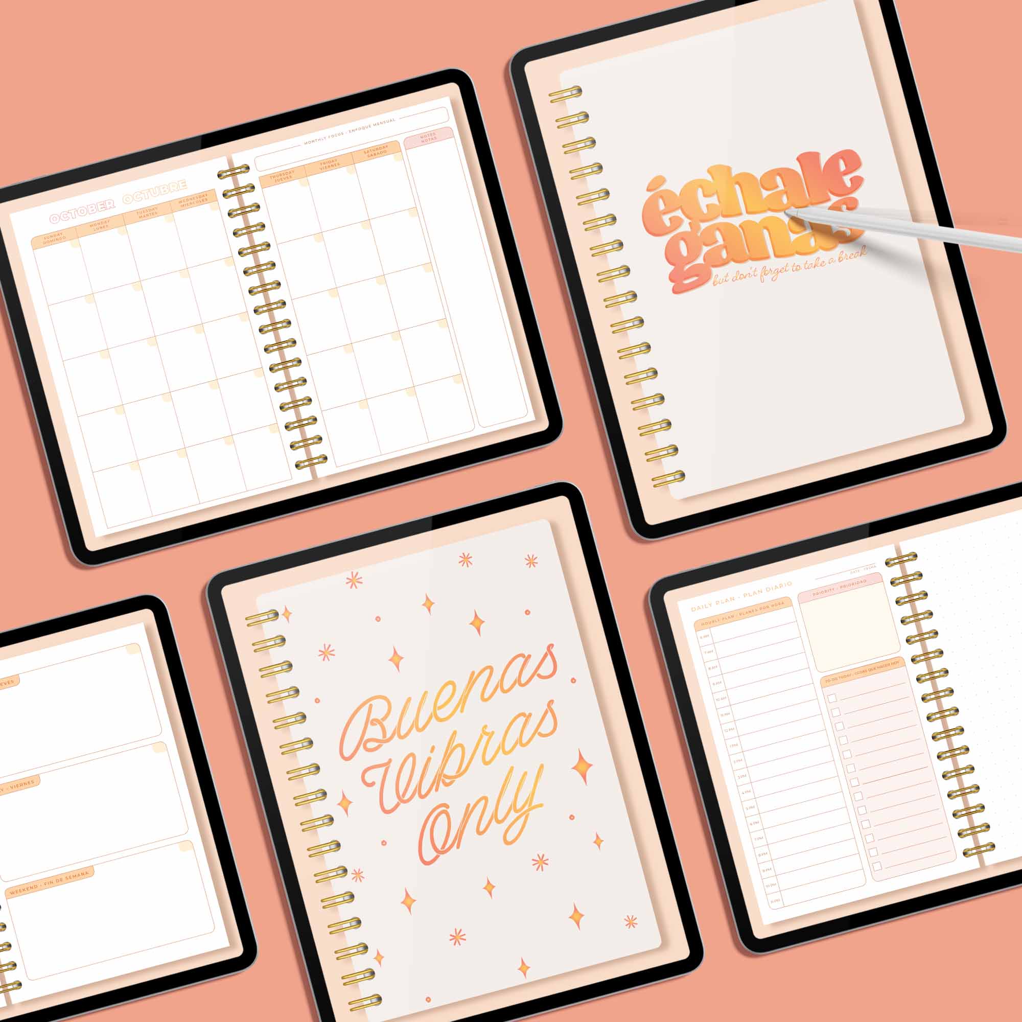 Peachy Pastel Digital Planner