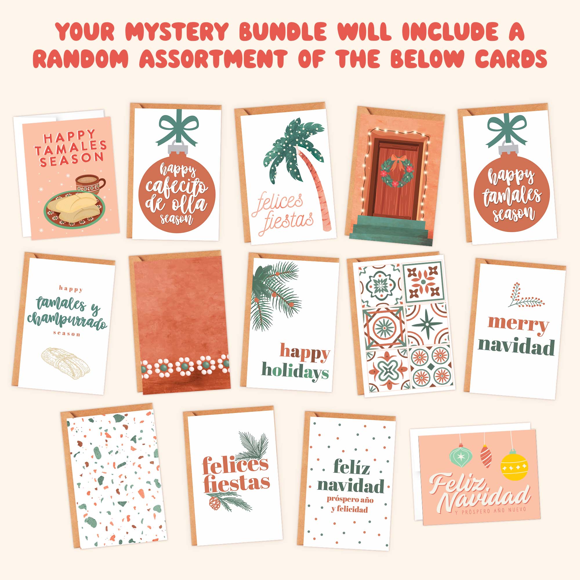 3 Spanglish Holiday Cards Mystery Bundle