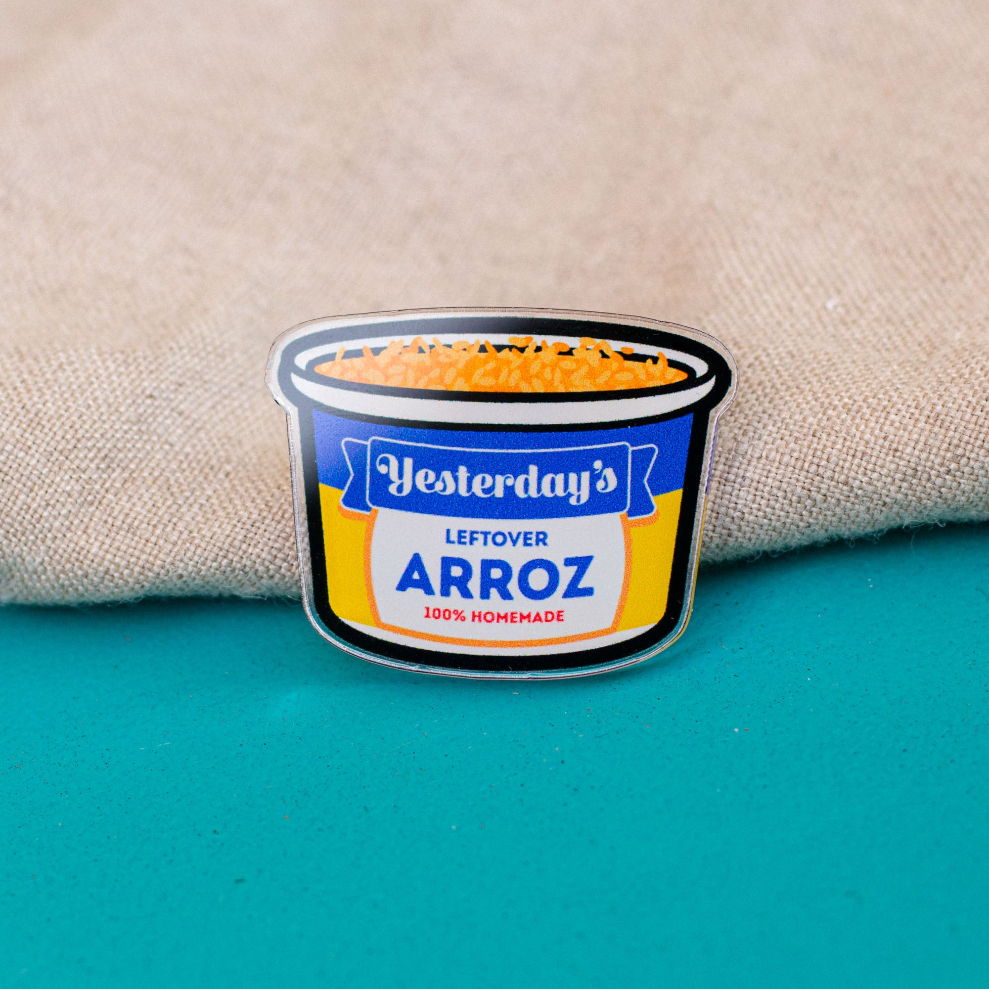 Leftover Arroz Acrylic Pin