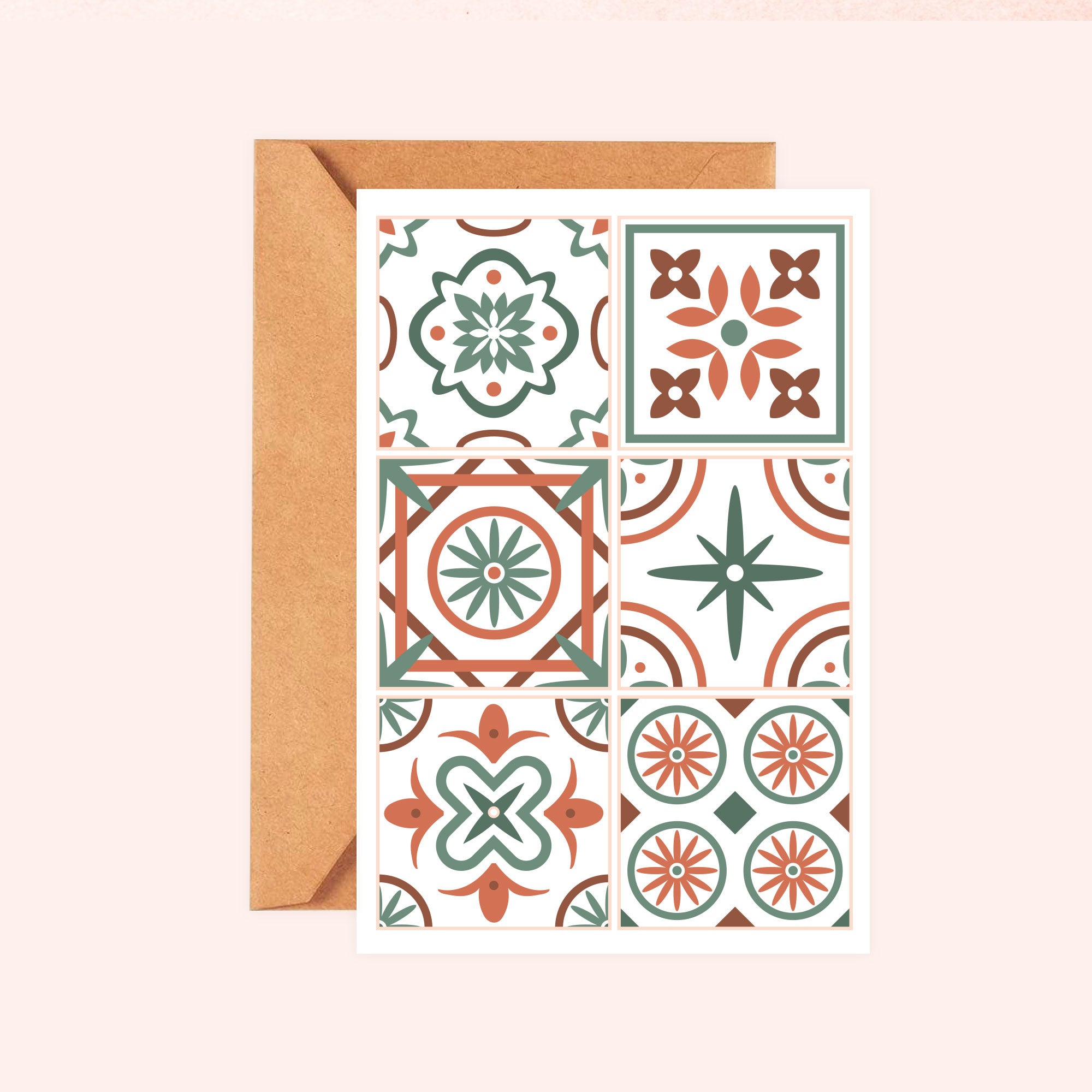 Talavera Tile Blank Greeting Cards 6-Pack
