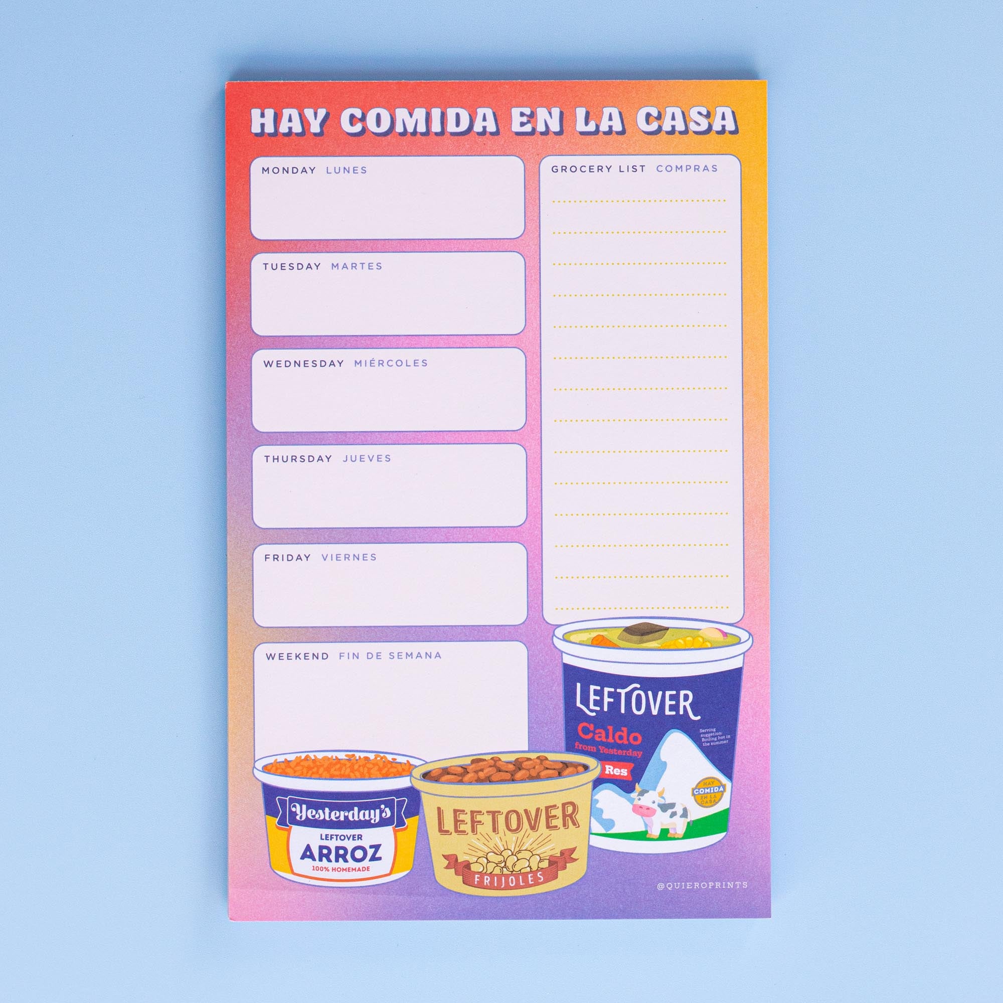 Hay Comida En La Casa Meal Planner Notepad